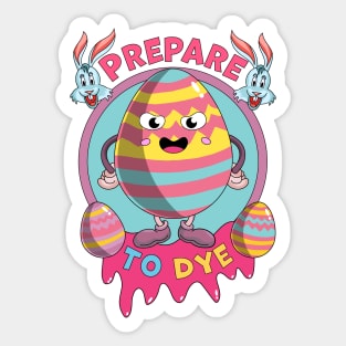 Prepare to Dye Eggs - Funny Easter Bunny - Egg Hunt Sticker